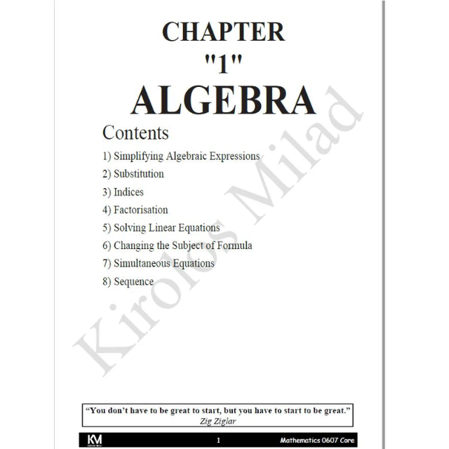 With M.S Kirolos MiladCambridge Pre-IG Math (0580/0980) Classified Paper: 1,3